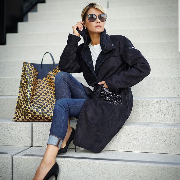 GUCCI Open Travel Tote Bag Navy Blue Gold rare - Picture 4 of 8